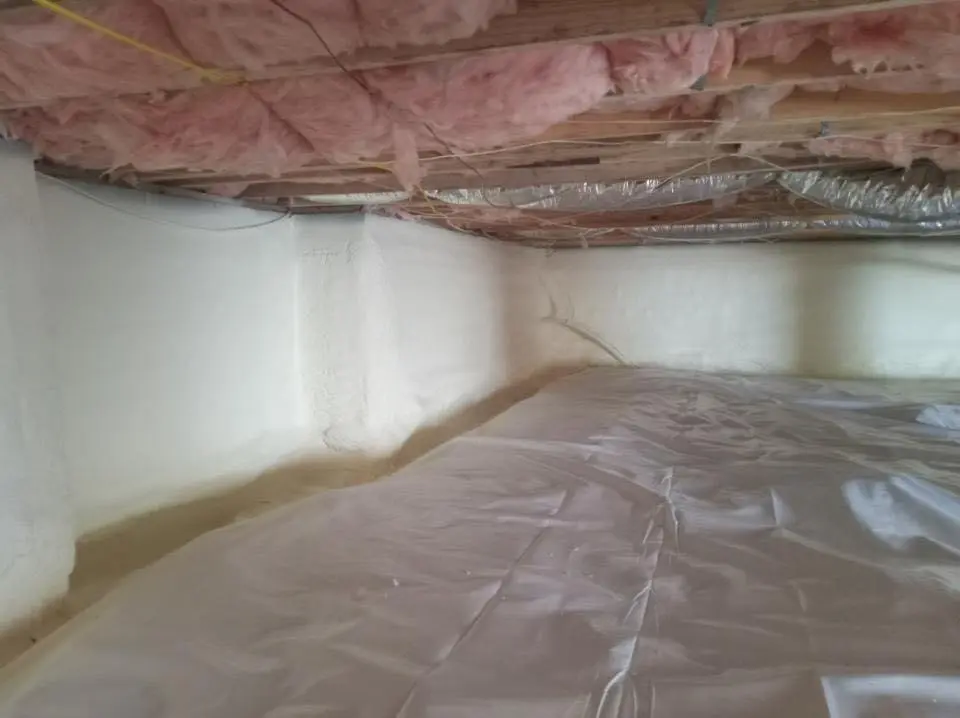 Crawl space encapsulation with closed-cell spray foam for Attic Insulation in Diamond Springs